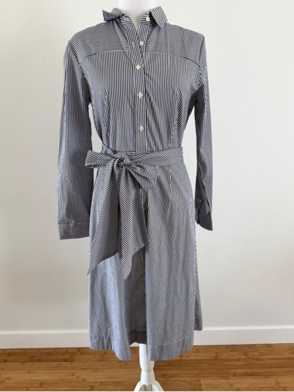 J. Crew Striped shirt work dress with belt